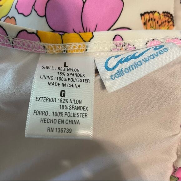 California Waves Floral Print Bikini Large NWT - Picture 6 of 14